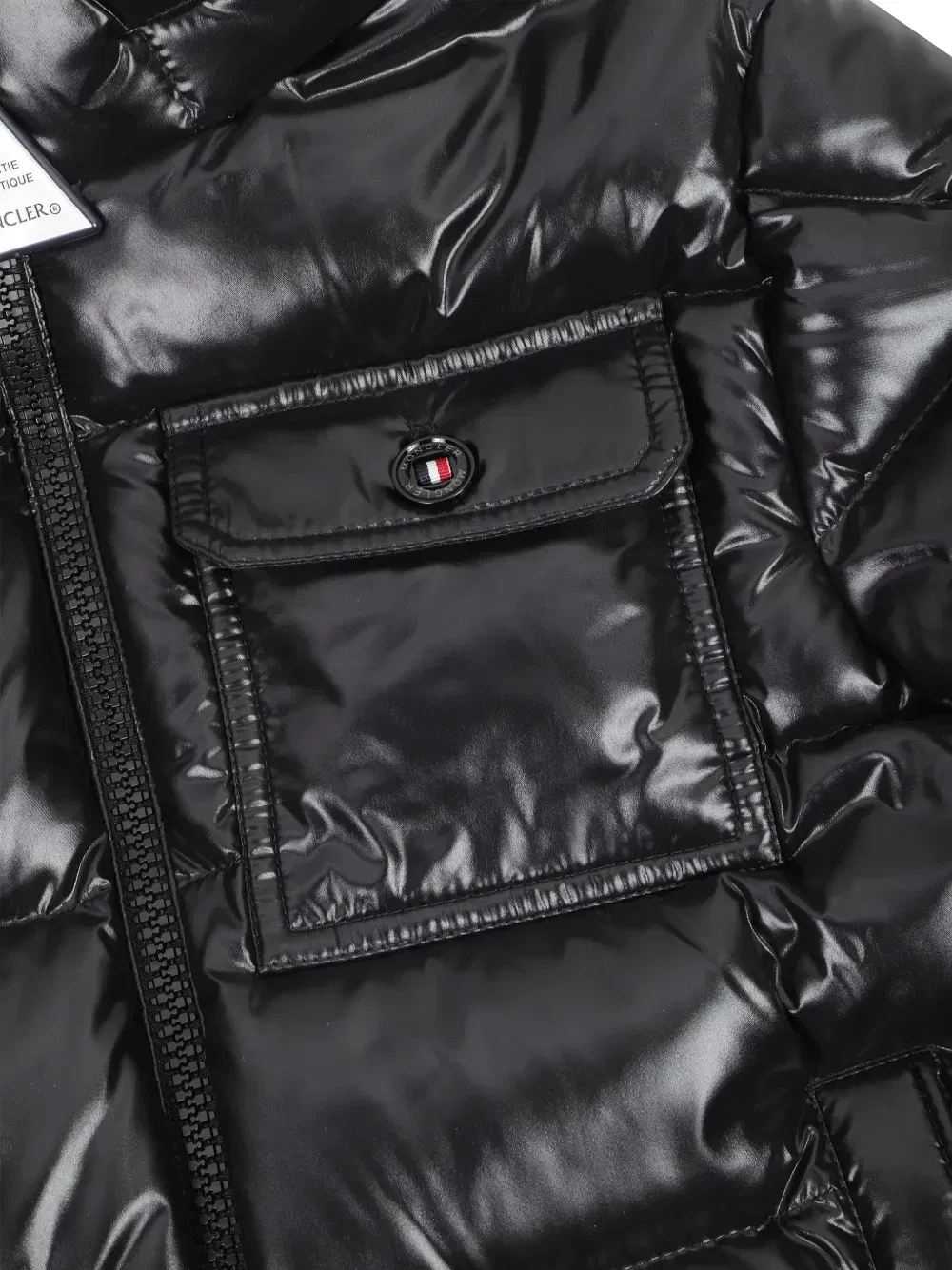 Стеганая куртка Alaxios с логотипом-нашивкой Moncler Enfant, черный — фото 3