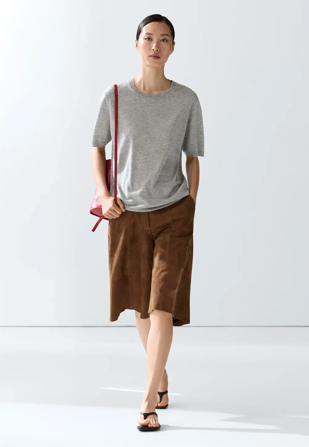 Простая футболка Massimo Dutti, Grey — фото 2