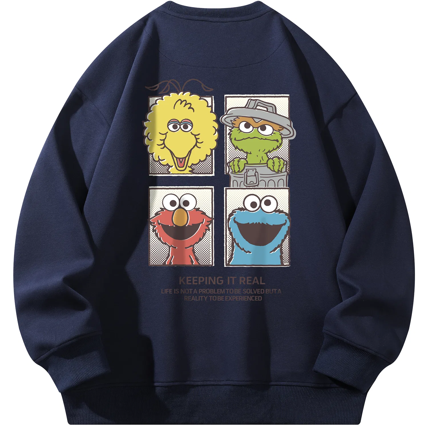Детский свитшот с принтом Sesame Street, Dark Blue