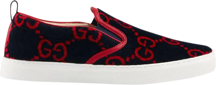 

Кроссовки Gucci GG Terry Cloth Slip-On Blue Red, синий