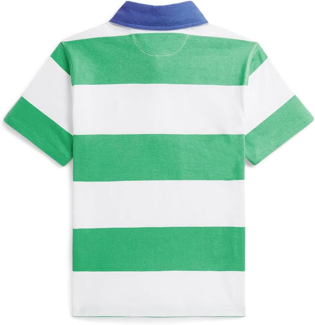 Детская футболка поло с полосками Polo Ralph Lauren, цвет Plato Green/White — фото 2