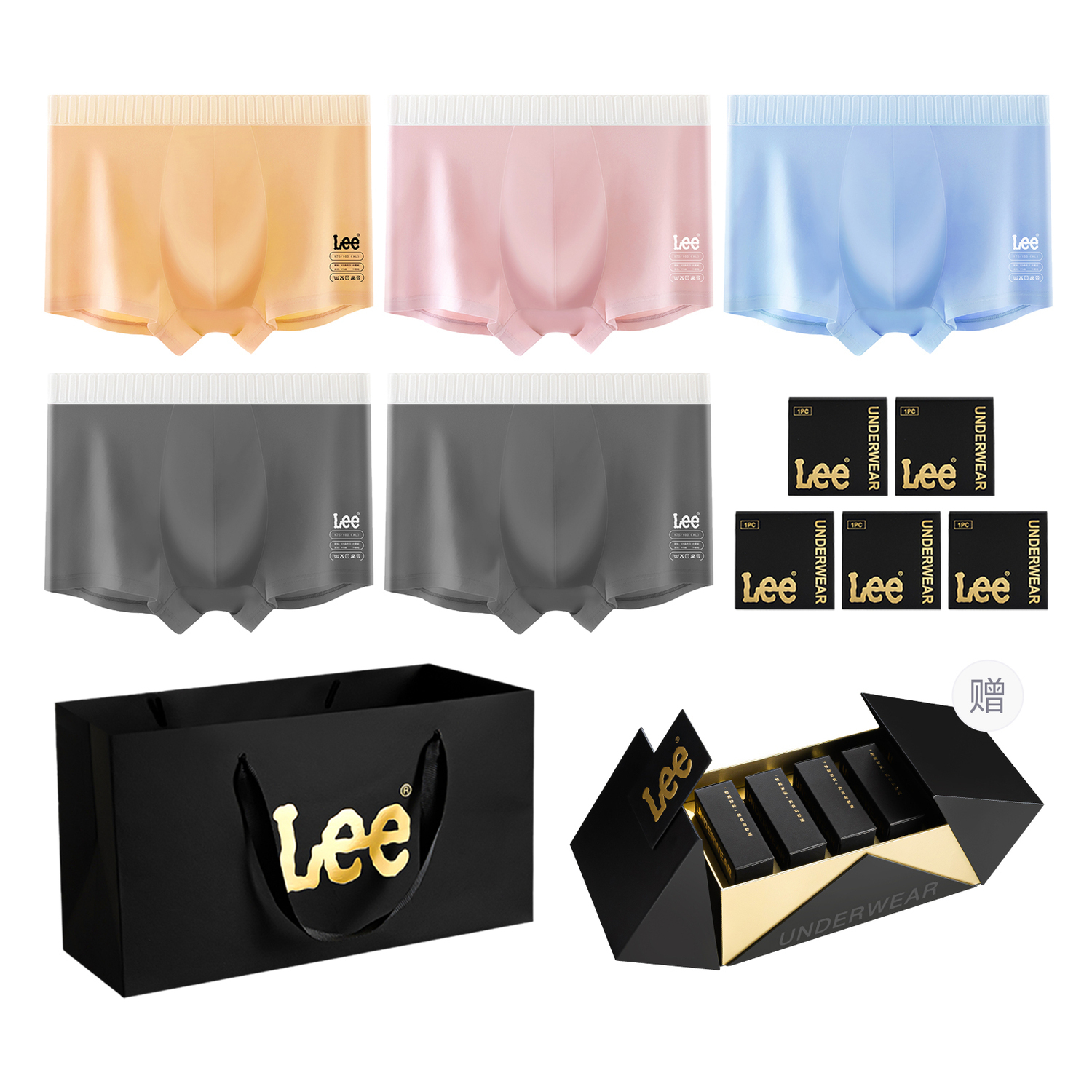 

Edge Color 3.0 трусы подарочная коробка мужские 5 шт Lee, желтый/черный