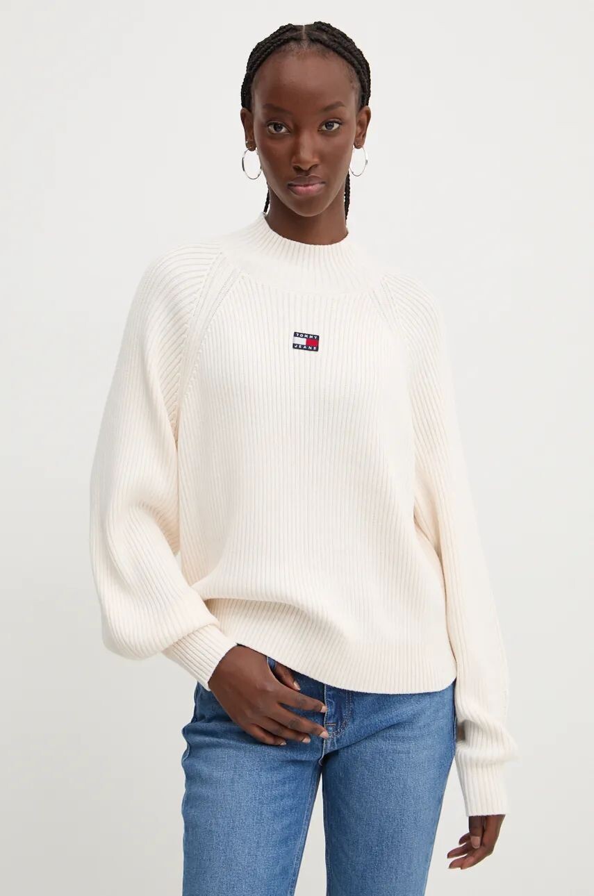 

Хлопковый свитер Tommy Jeans, бежевый