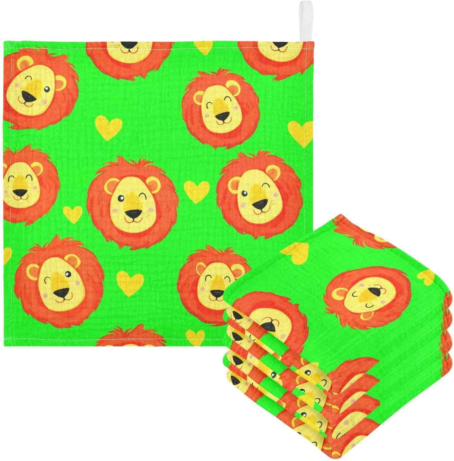 Махровая салфетка для лица из муслина 30x30 см, 5 штук, JUMBEAR — фото 2