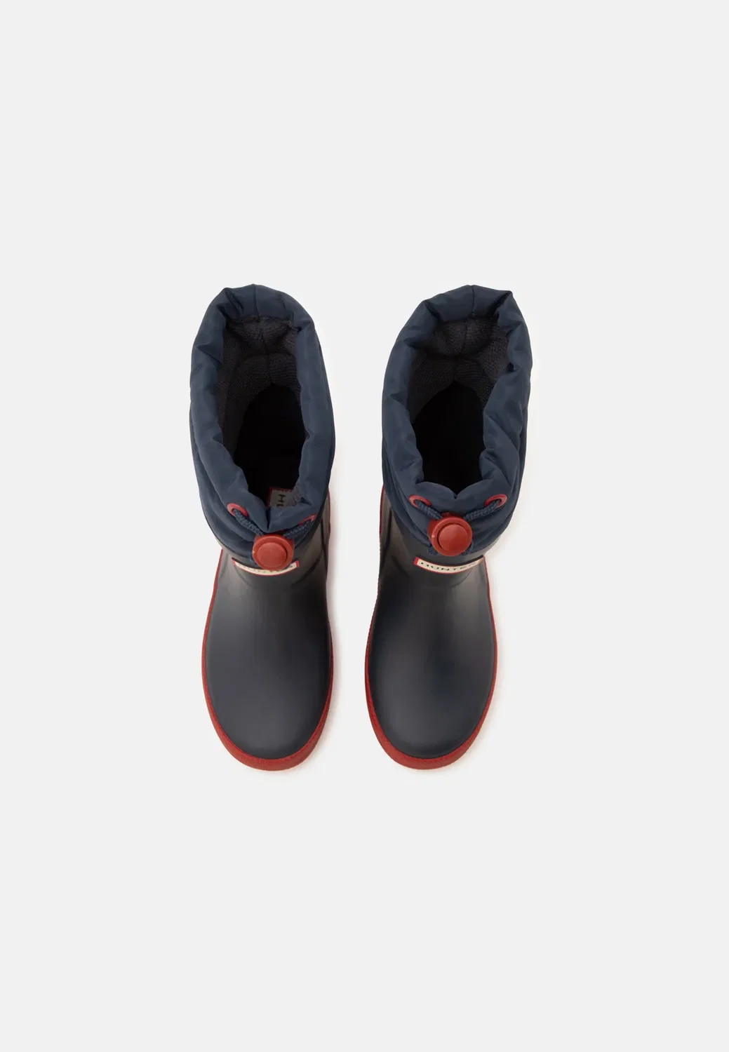 Первые детские утепленные сапоги унисекс - резиновые сапоги Hunter Original, Navy/Military Red — фото 4