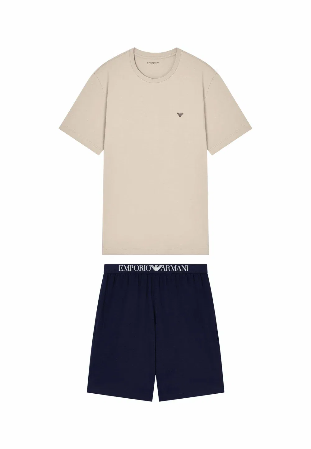 Пижамный комплект Pigiama uomo set - пижамный комплект Emporio Armani, Beige Blu — фото 3