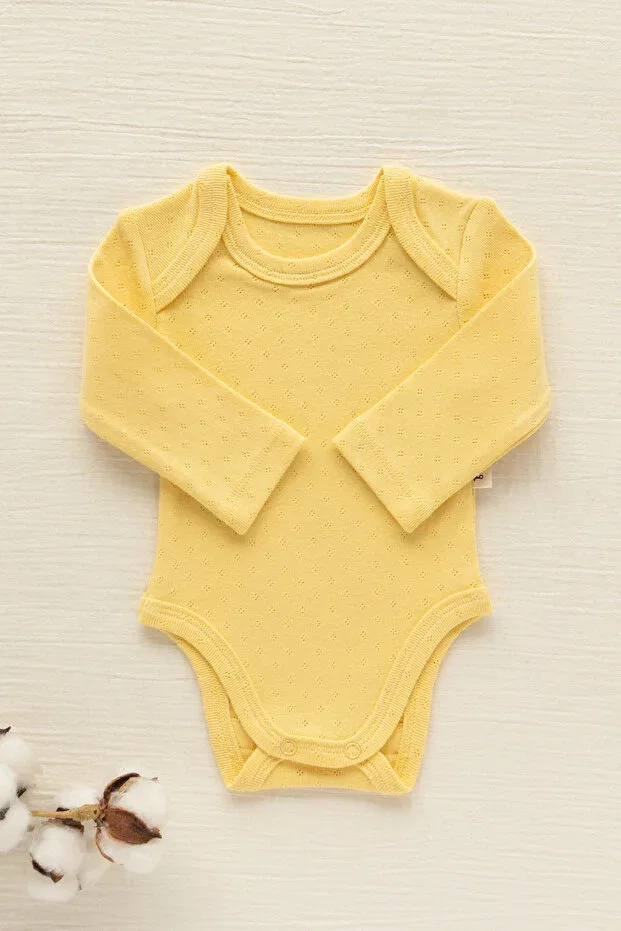 Детское боди с длинным рукавом Mimu Baby, Yellow — фото 3