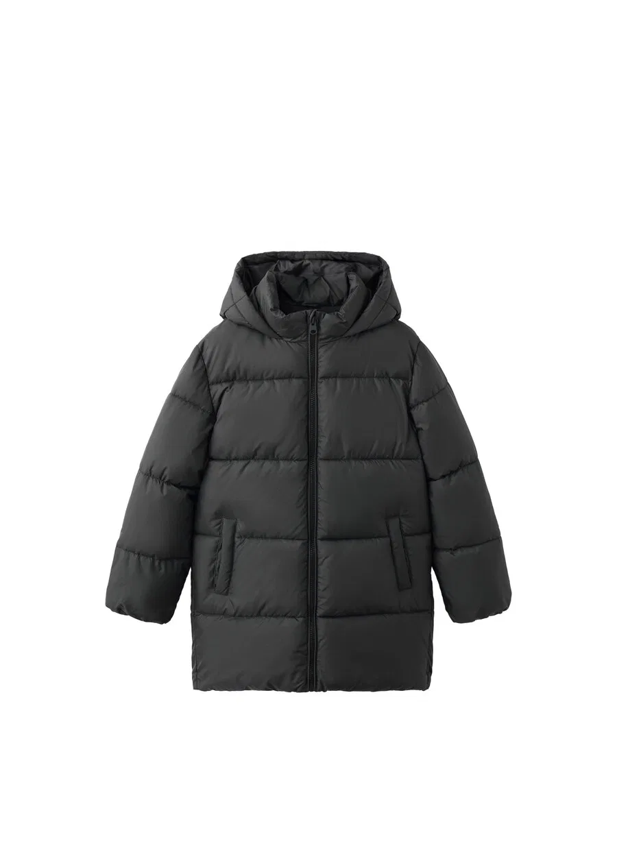 Детское пальто MANGO KIDS 'AMERLONG' черного цвета