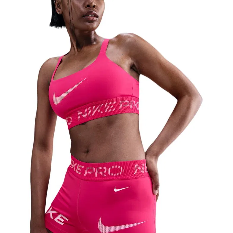 Женский спортивный бюстгальтер без поролона с легкой поддержкой Nike, Pink