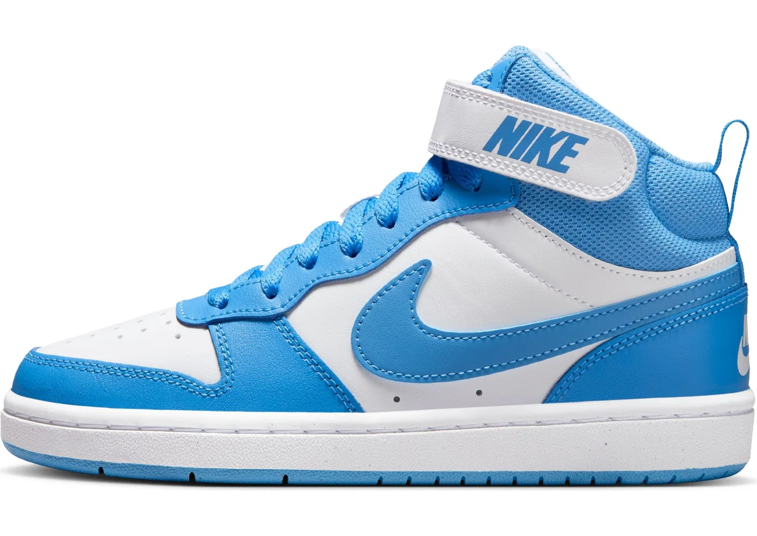 Детские кроссовки для мальчиков с кожаным верхом Court Borough Mid 2 NIKE, White Blue Beyond