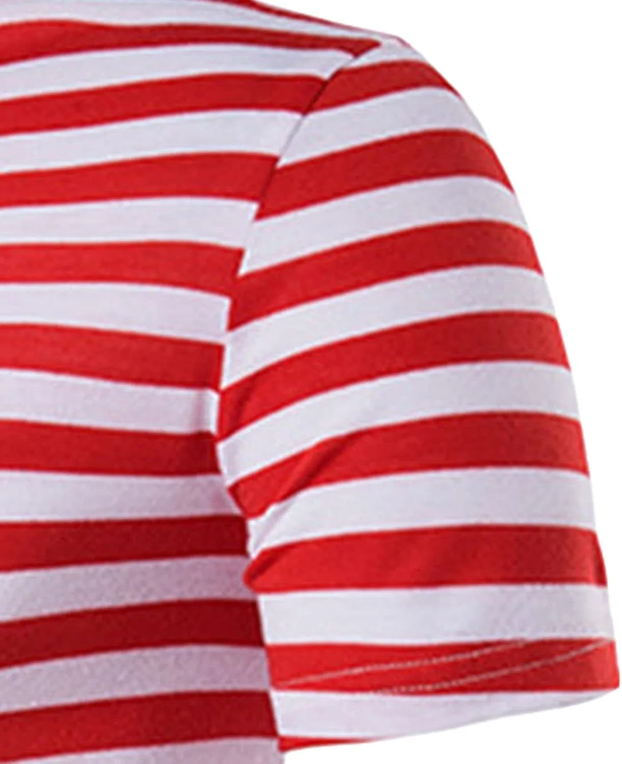 Мужская футболка с полосками Hip-Hop Slim Fit, Red — фото 4
