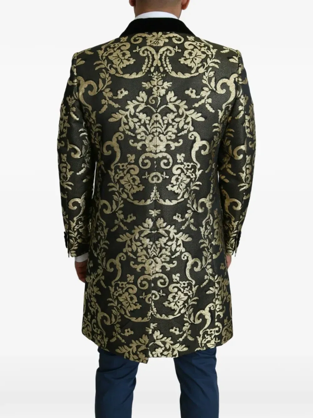 Пальто из парчи с барочным узором Sicilia DOLCE & GABBANA, черный — фото 4