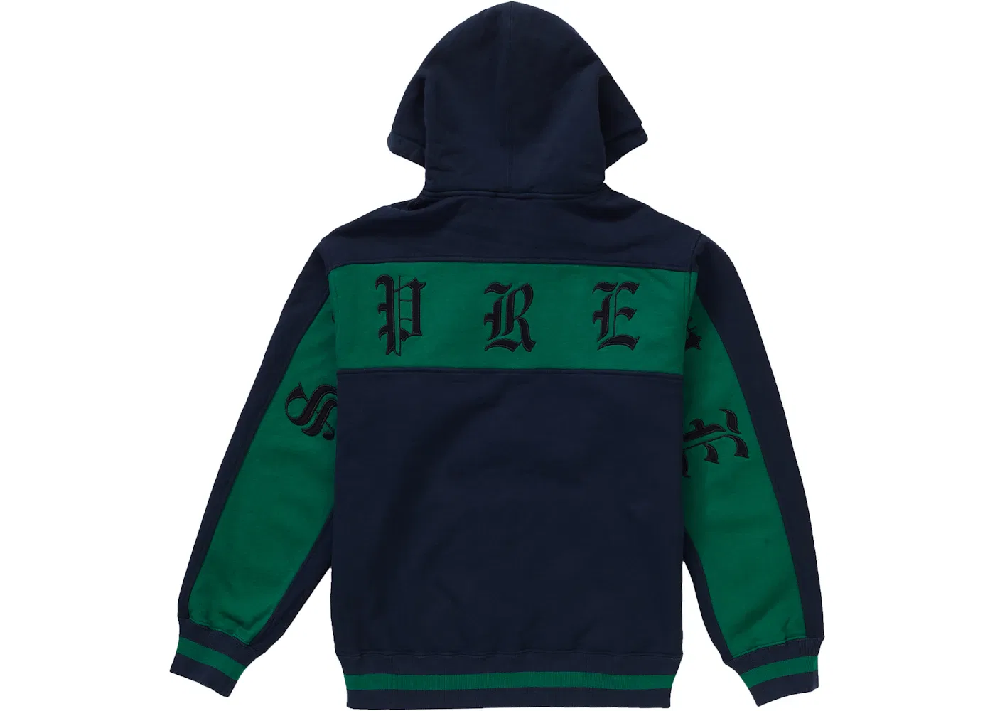 Мужской свитшот на молнии Supreme Old English Stripe Zip Up Sweatshirt, Navy — фото 2