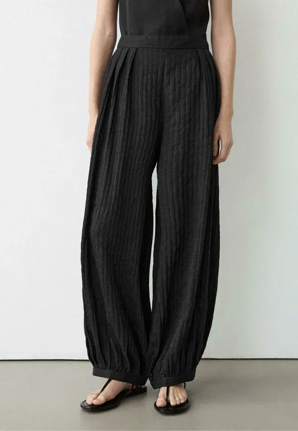 Брюки хлопковые Cocoon Massimo Dutti, черный