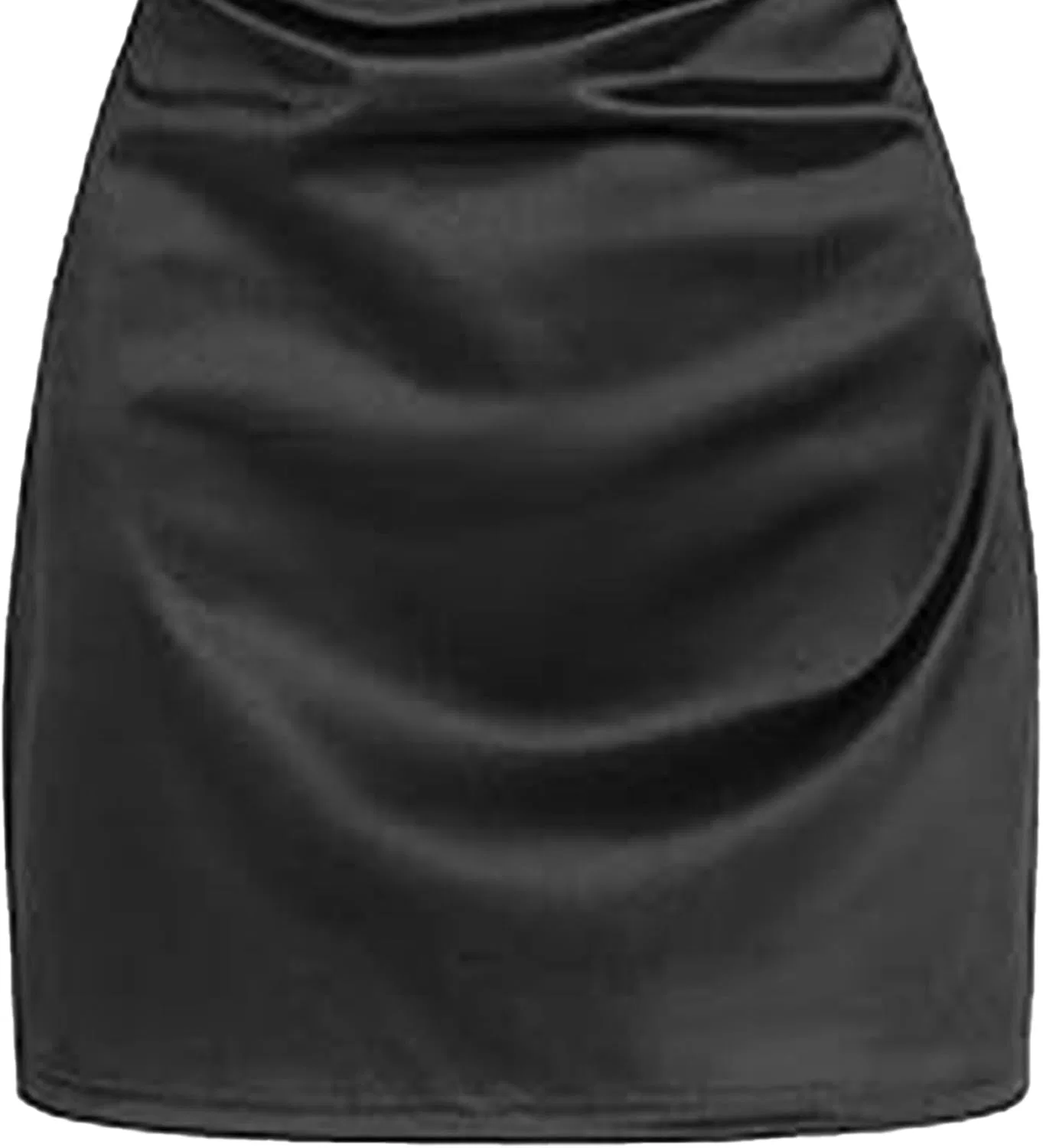 Женское коктейльное платье из атласа с запахом, Black — фото 3