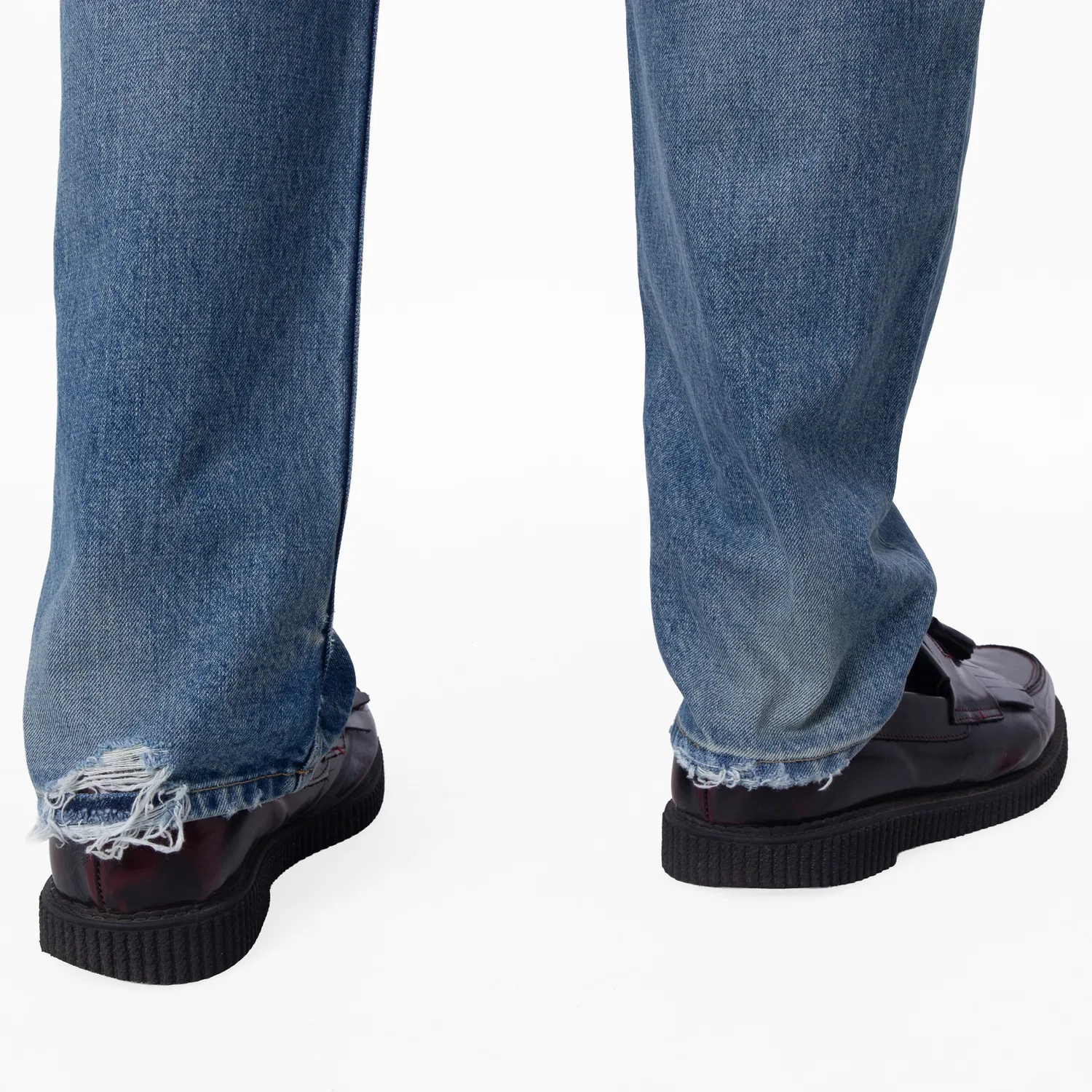 Джинсы прямого кроя Relax Straight-Leg Denim Jeans Saint Laurent, Charlotte Blue — фото 2
