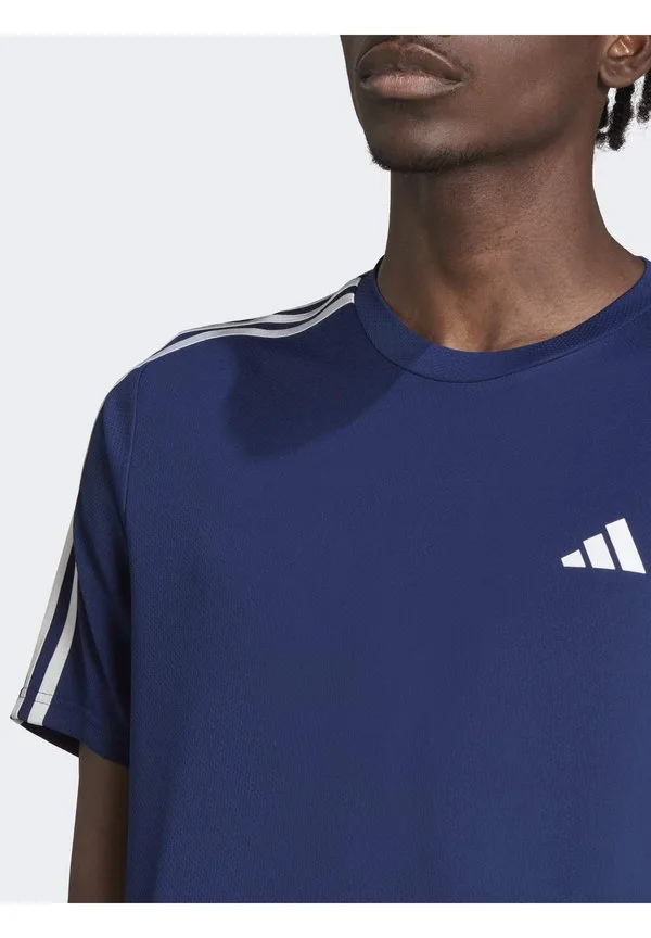 Базовая спортивная футболка train essentials с 3 полосками Adidas Performance, Dark Blue White — фото 3