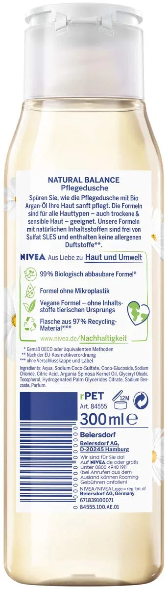 Гель для душа Natural Balance с жасмином от NIVEA Nivea — фото 2