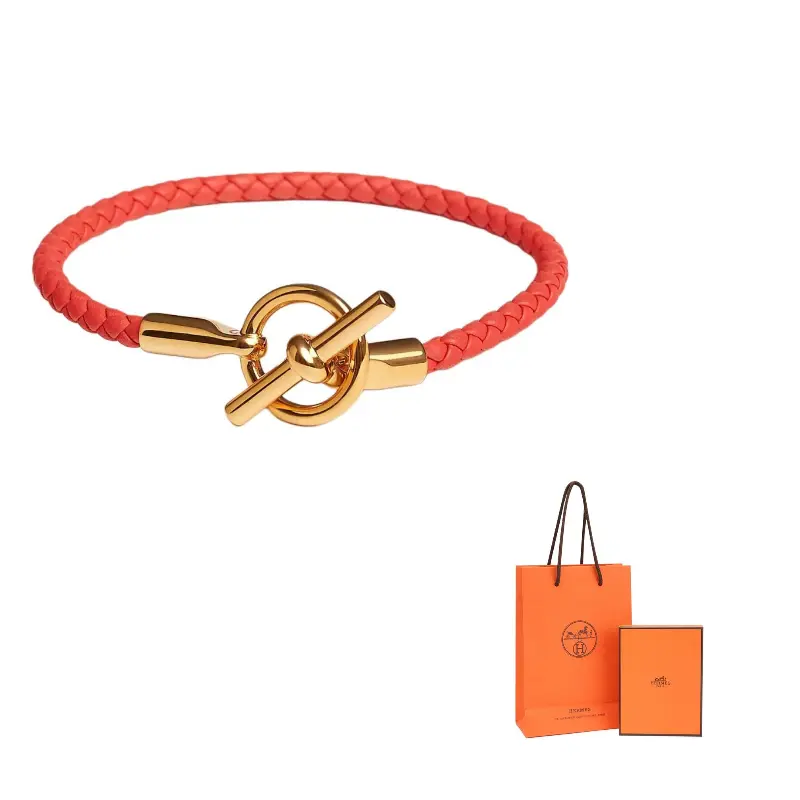 

Браслеты из телячьей кожи женские orange HERMES