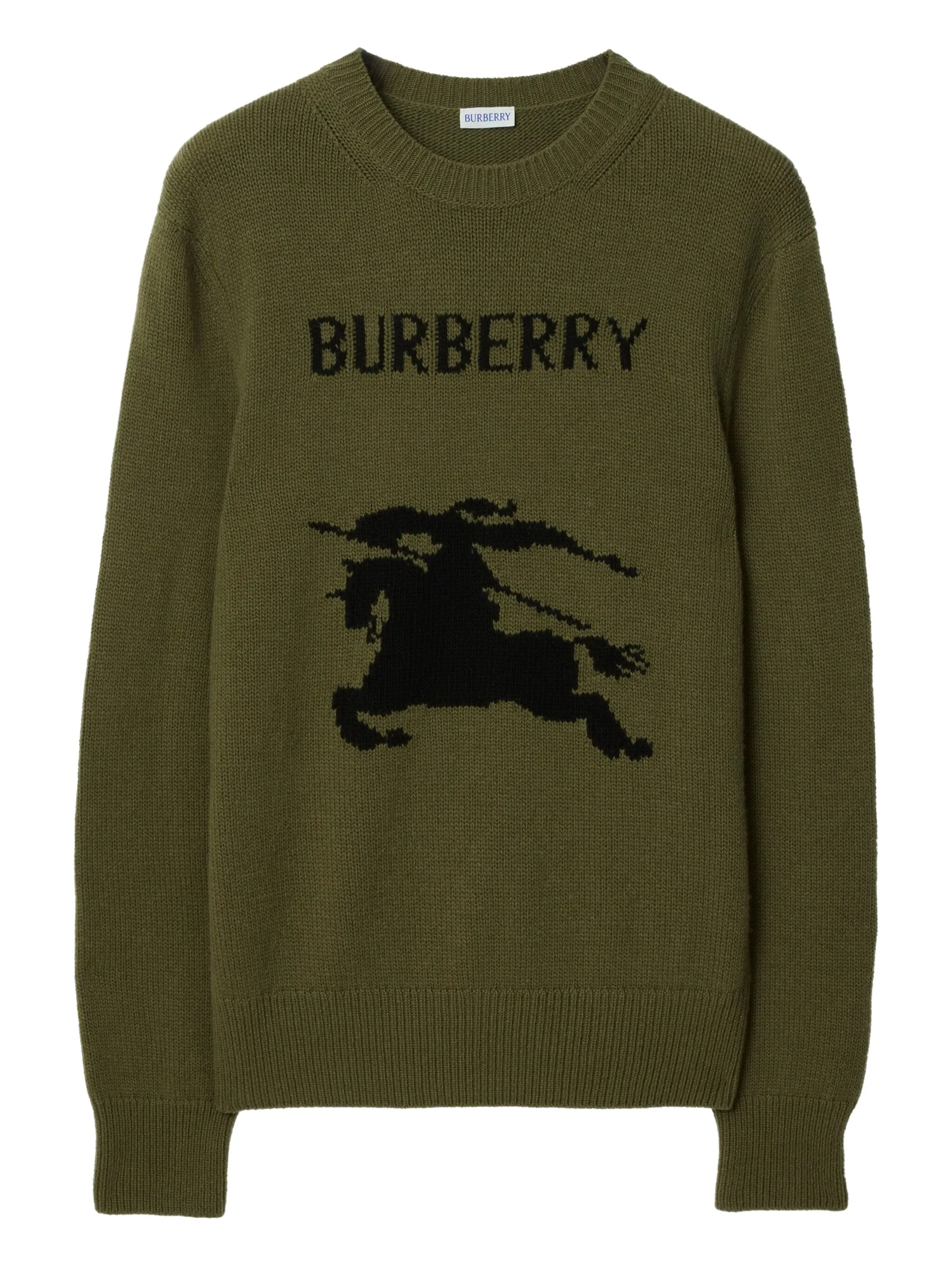 

Свитер вязки интарсия Burberry, зеленый