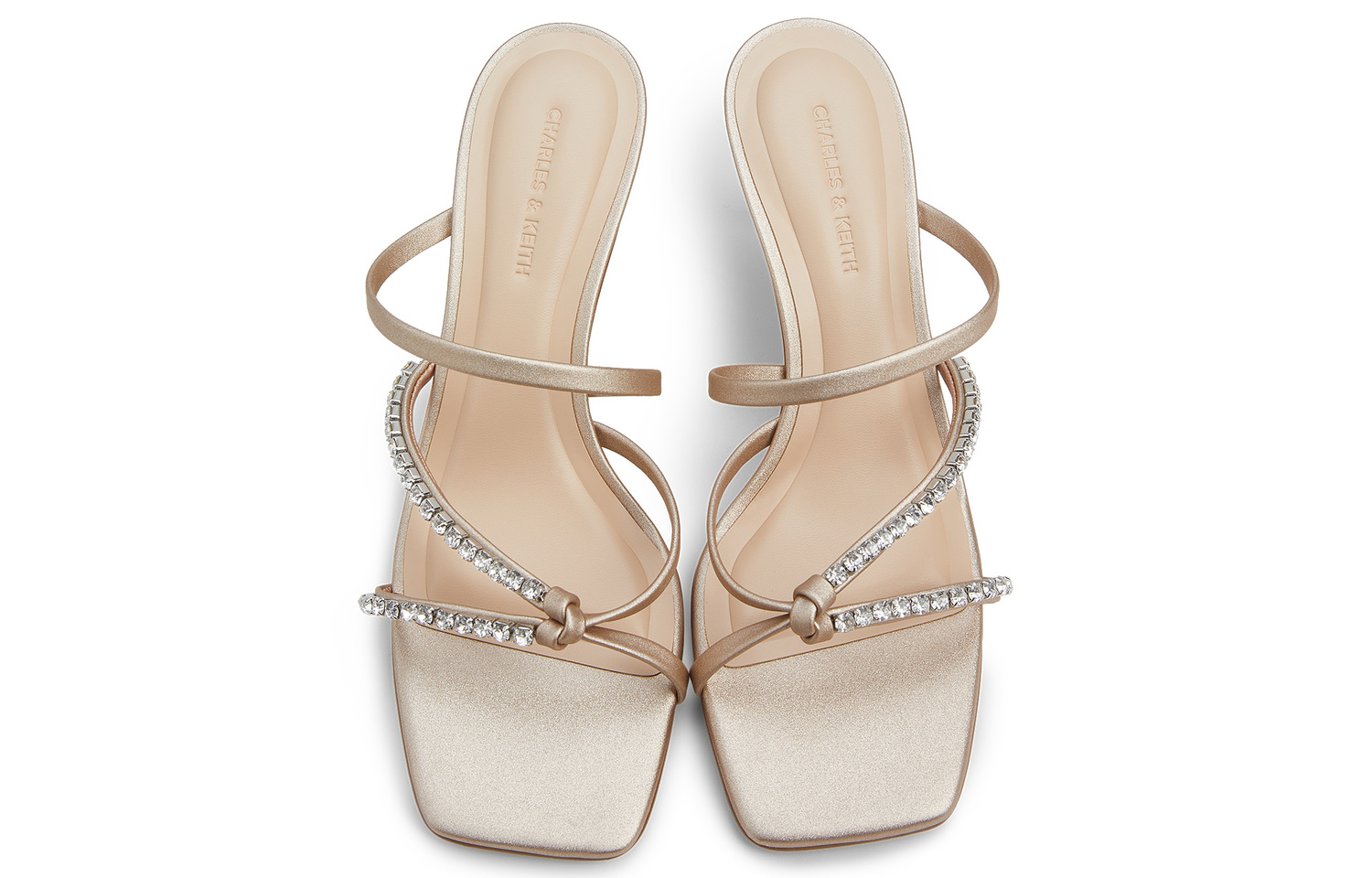 CHARLES&KEITH Женские сланцы с композитной подошвой 6,5 см телесного цвета, цвет Nude Flesh — фото 3