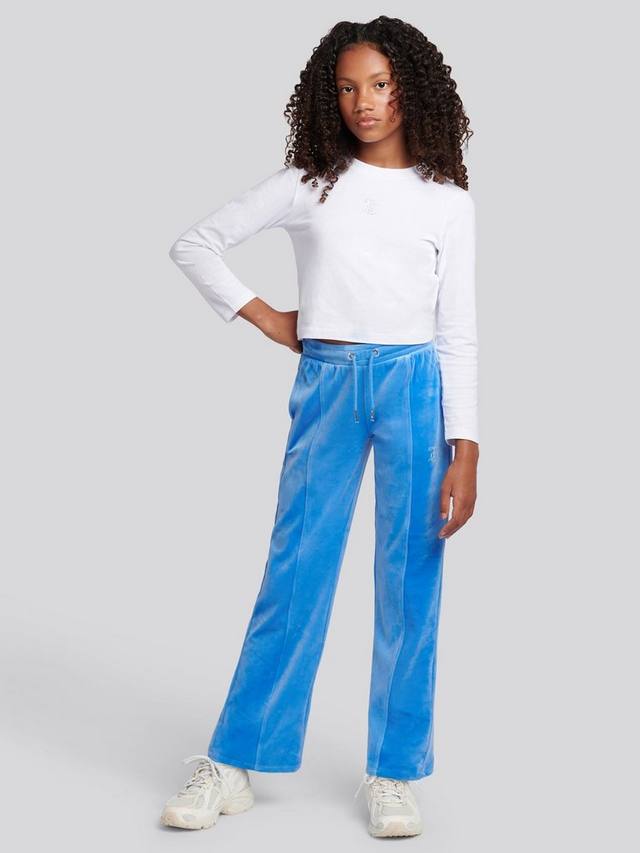 Детская хлопковая футболка с длинным рукавом и стразами Juicy Couture, Bright White — фото 2