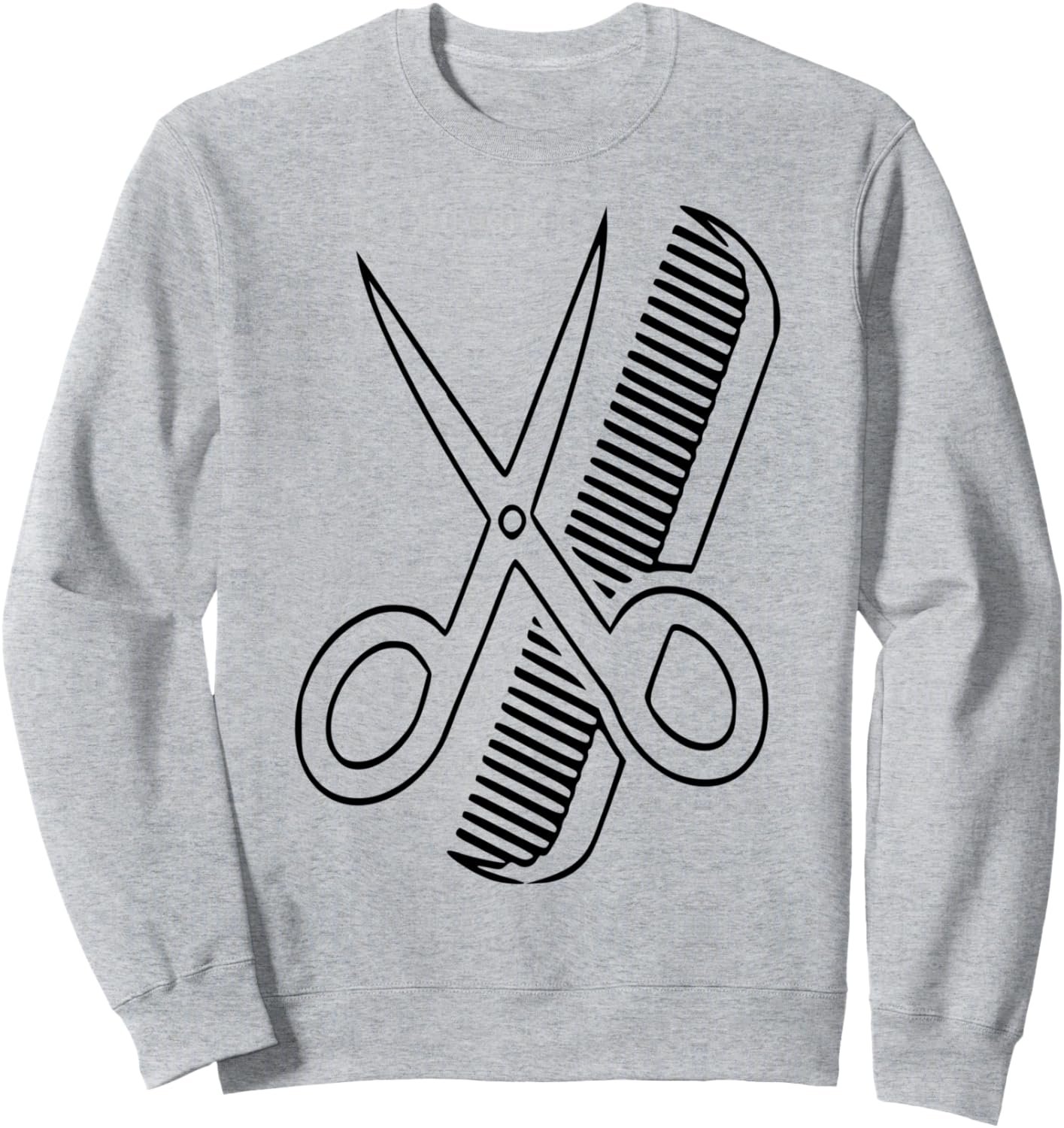 

Толстовка с изображением парикмахерских ножниц и расчески Fashion Tees, серый