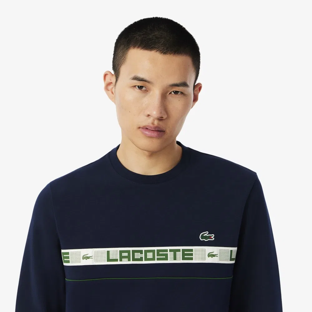 Мужской теннисный свитшот с надписью Lacoste тёмно-синий от Lacoste — фото 2