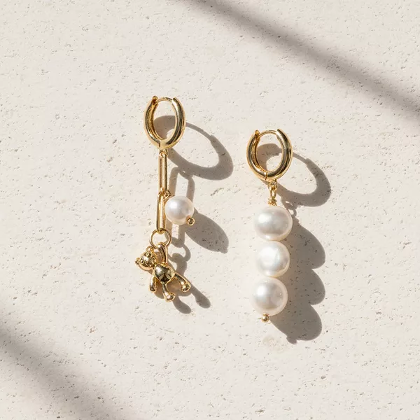 

Пресноводный жемчуг с покрытием из 18-каратного золота — помогите мне испачкать серьги для женщин Joey Baby, white