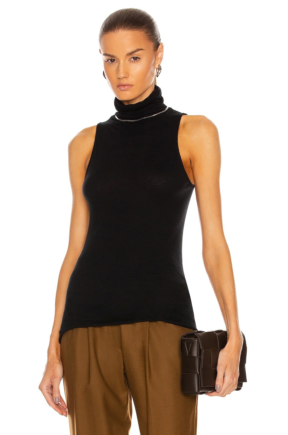

Топ Enza Costa Cashmere Halter Turtleneck, черный