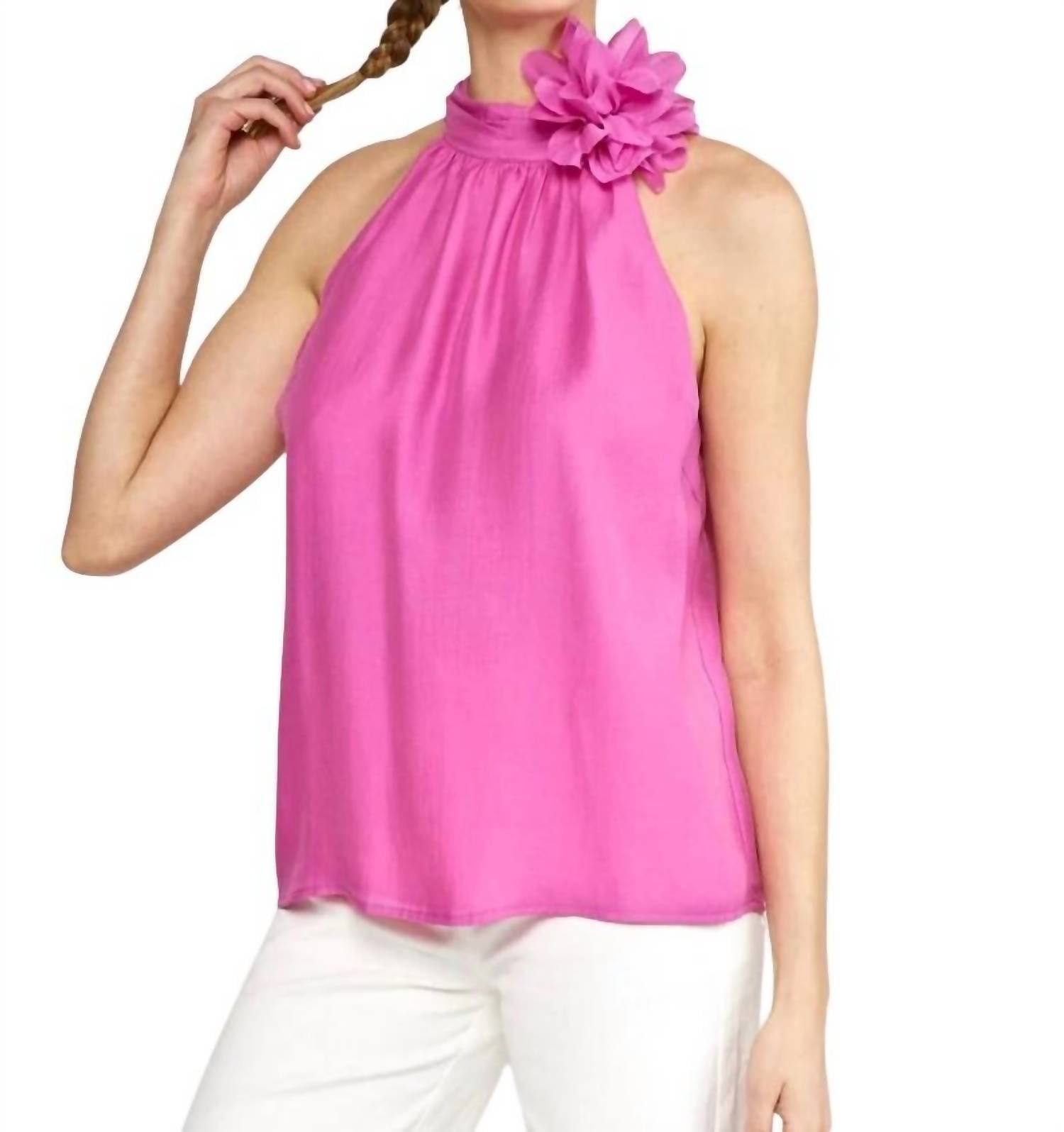 

Топ Colette Flower Accent Halter в розовом цвете entro