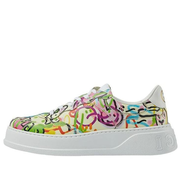 Кроссовки chunky b gg graffiti print sneakers 'white multi' Gucci, белый