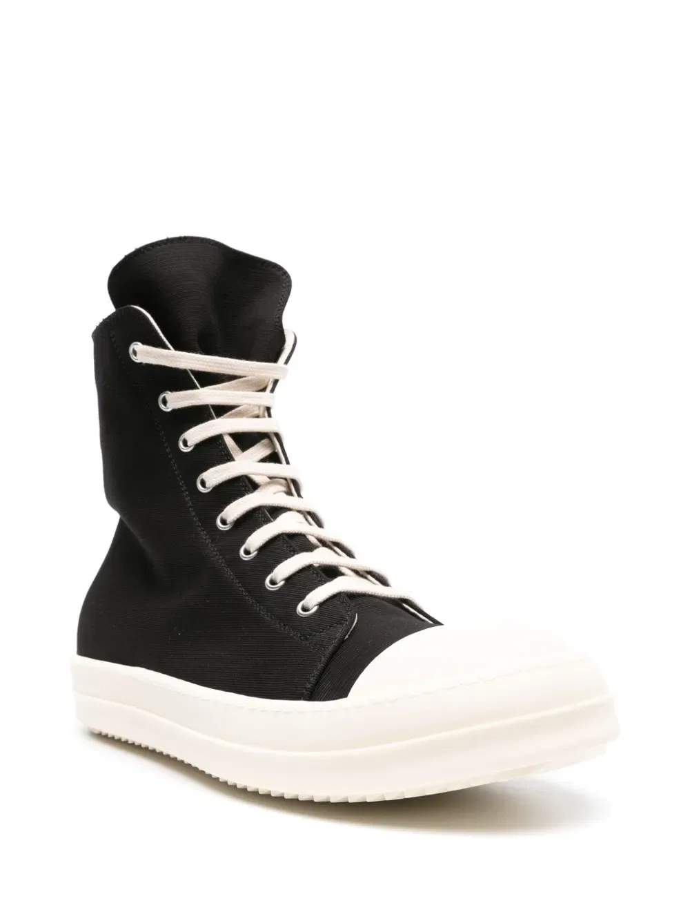 Высокие хлопковые кроссовки Rick Owens Drkshdw, черный — фото 2