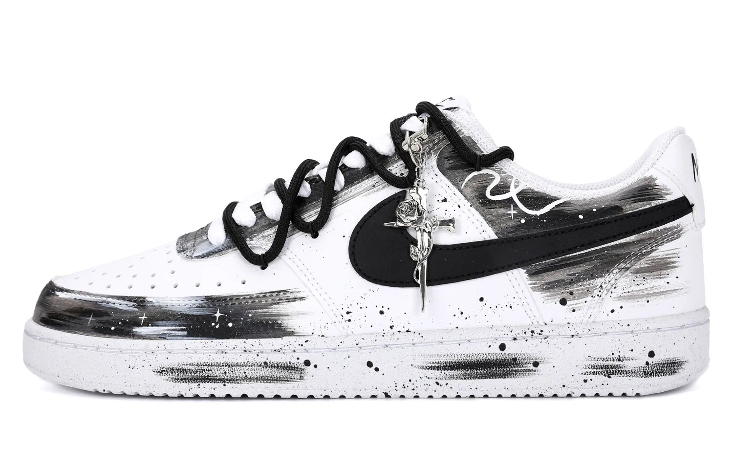 Скетбординг кеды Nike Court Vision Dark Rose белые — фото 3