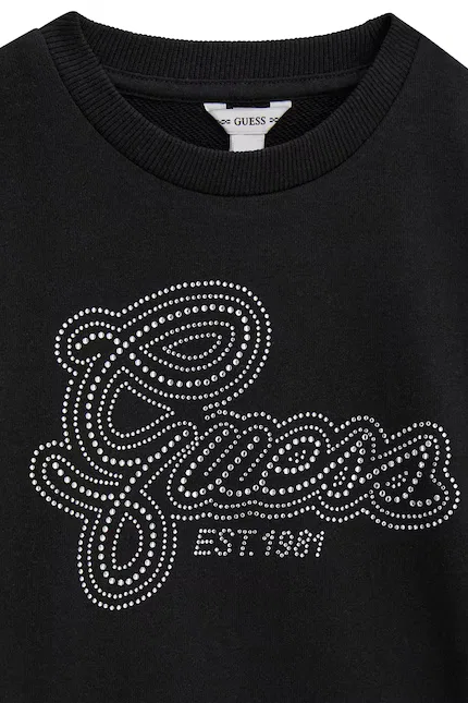 Худи детское свободное Guess, черный — фото 3