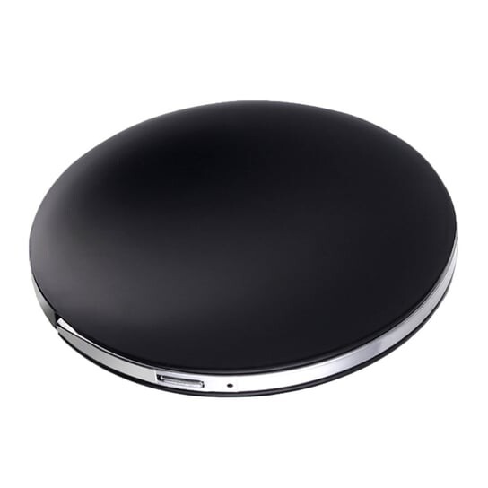 Зеркало карманное с регулируемой светодиодной подсветкой (USB), черный MAQUILLAGE, AILORIA, серебро — фото 2