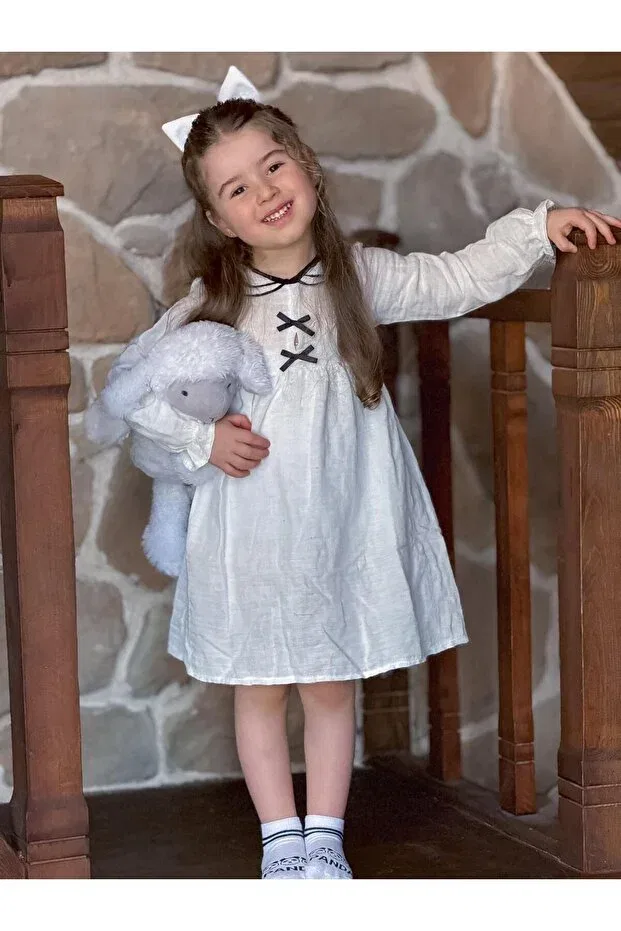 Детское платье для девочек хлопковое Butik, White
