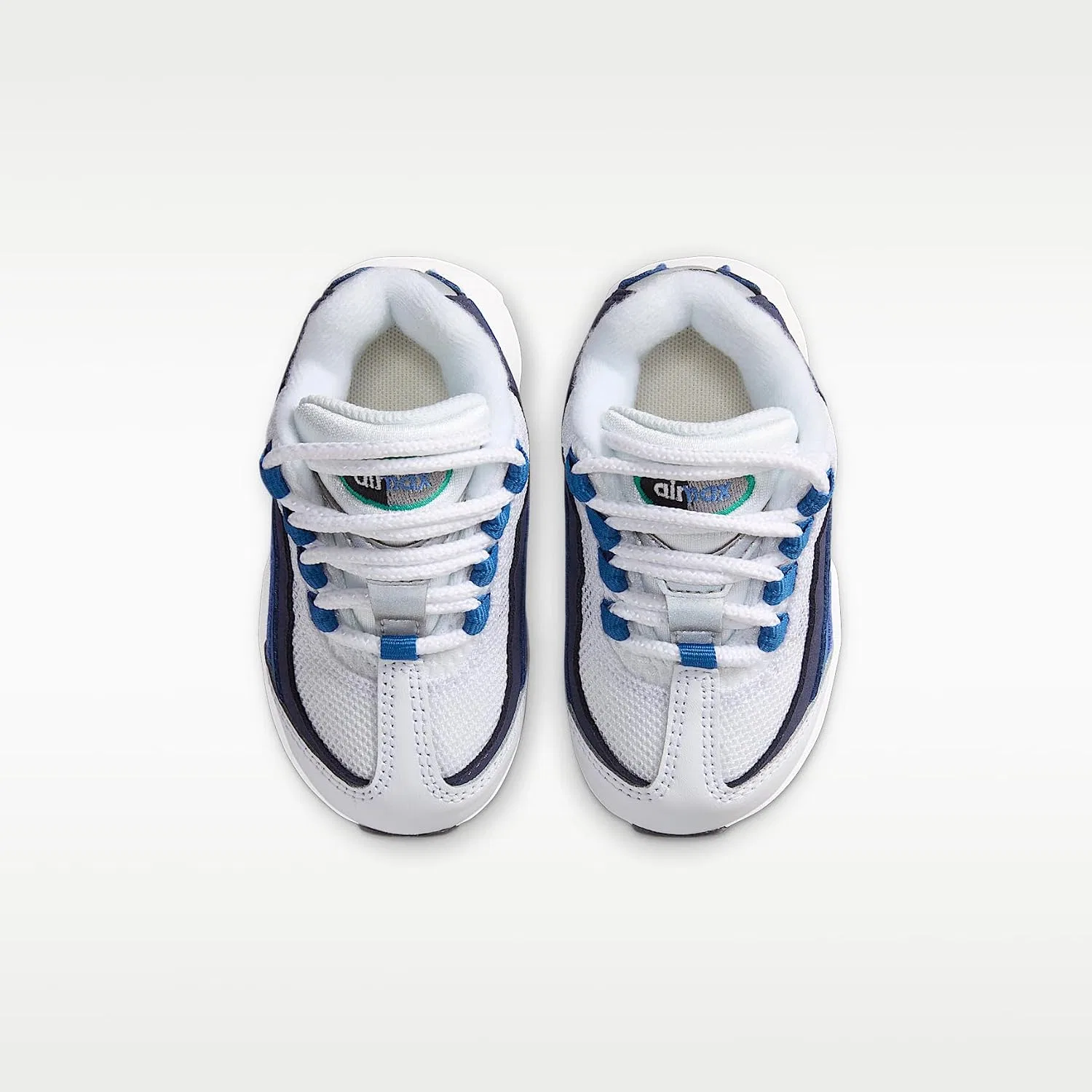 Детские кроссовки для мальчиков Nike Air Max 95 Premium, White/Lake Blue/French Blue/Emerald Green — фото 4