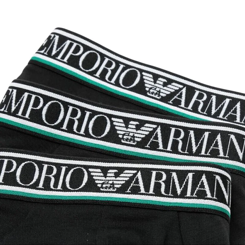 Мужские трусы комплект из 3 штук Emporio Armani, Black — фото 4