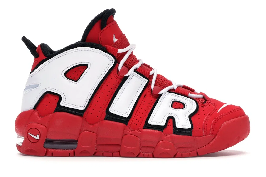 Детские кроссовки с массивным дизайном Nike Air More Uptempo Nike, University Red/Black-Summit White-White