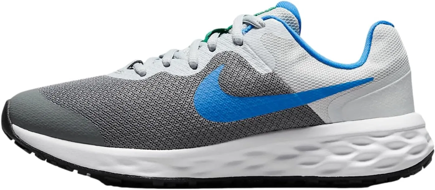 Детские кроссовки для девочек Nike Revolution 6 Nn Nike, Cool Grey/Deep Royal Blue/Pure Platinum