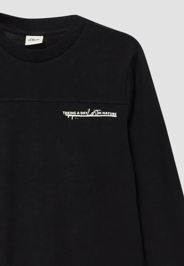 Футболка с длинным рукавом 100% хлопок Long sleeved top S.Oliver, schwarz, черный — фото 3