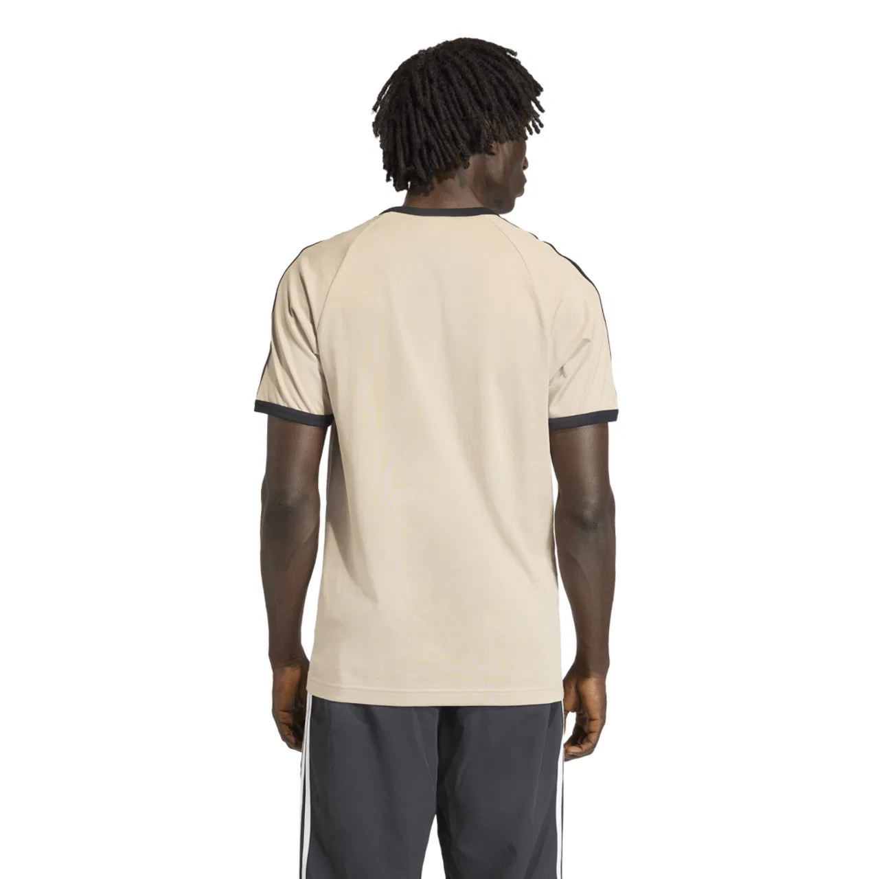 Футболка мужская 3-Stripes Adidas, цвет Khaki/Black — фото 2