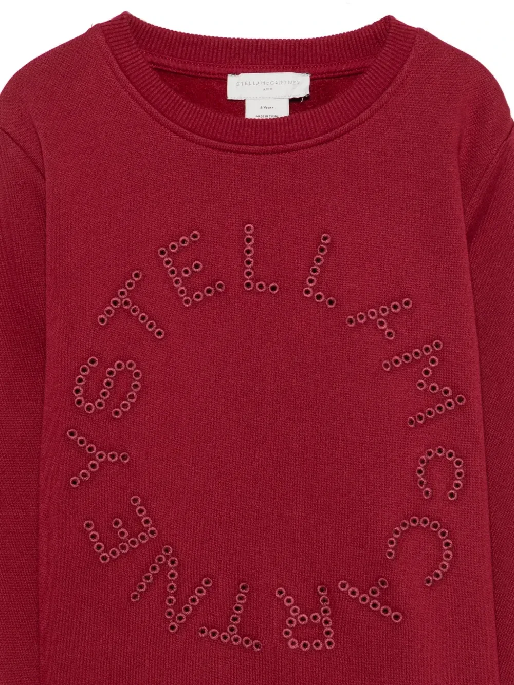 Свитшот с вышивкой логотипа Stella McCartney Kids, красный — фото 3
