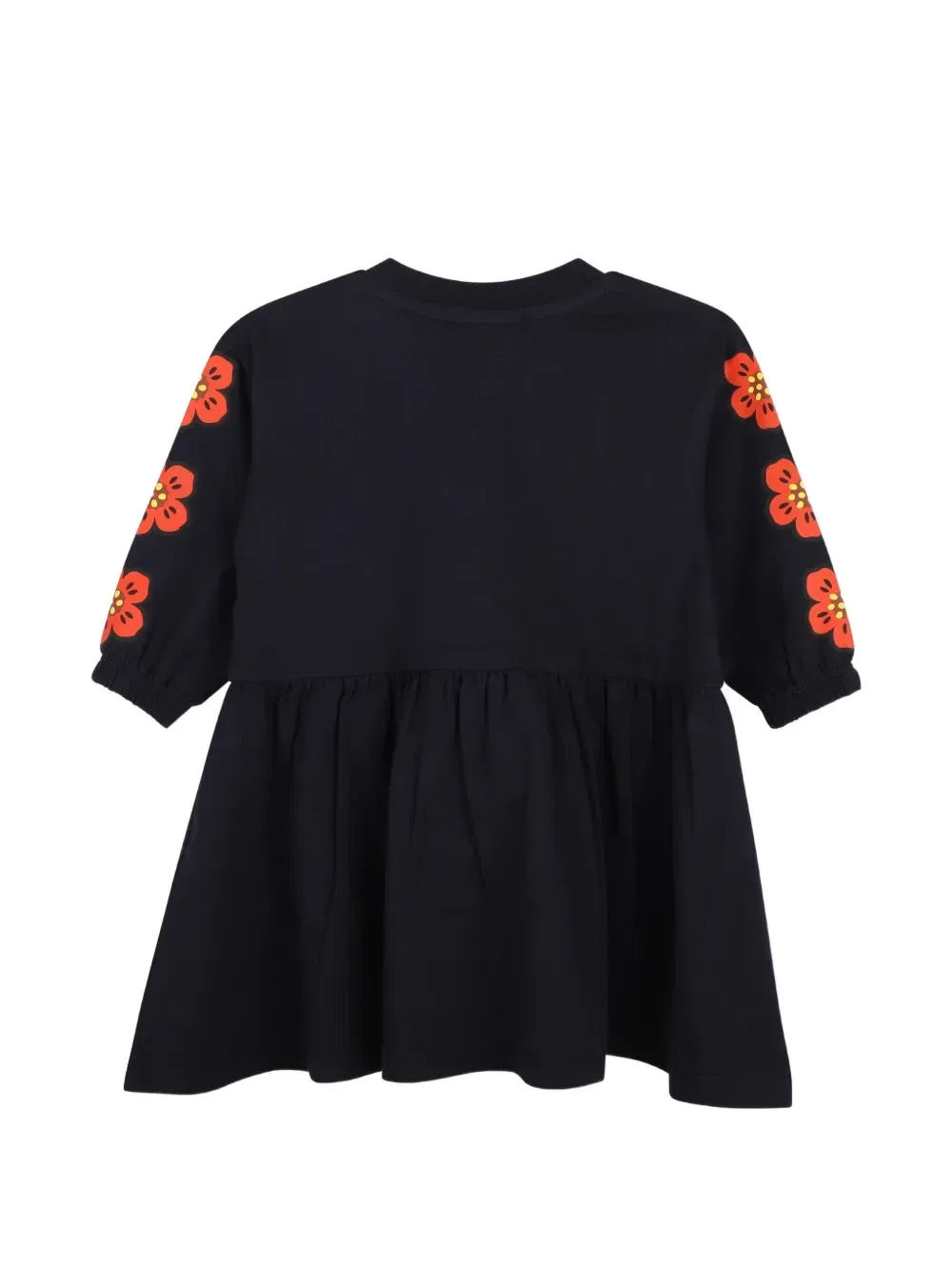 Платье с цветочным принтом и логотипом Kenzo Kids, синий — фото 2