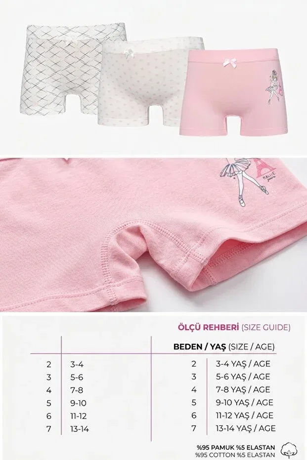Детское белье для девочек хлопковое набор 3 штук Basics Cicito, Multicolored