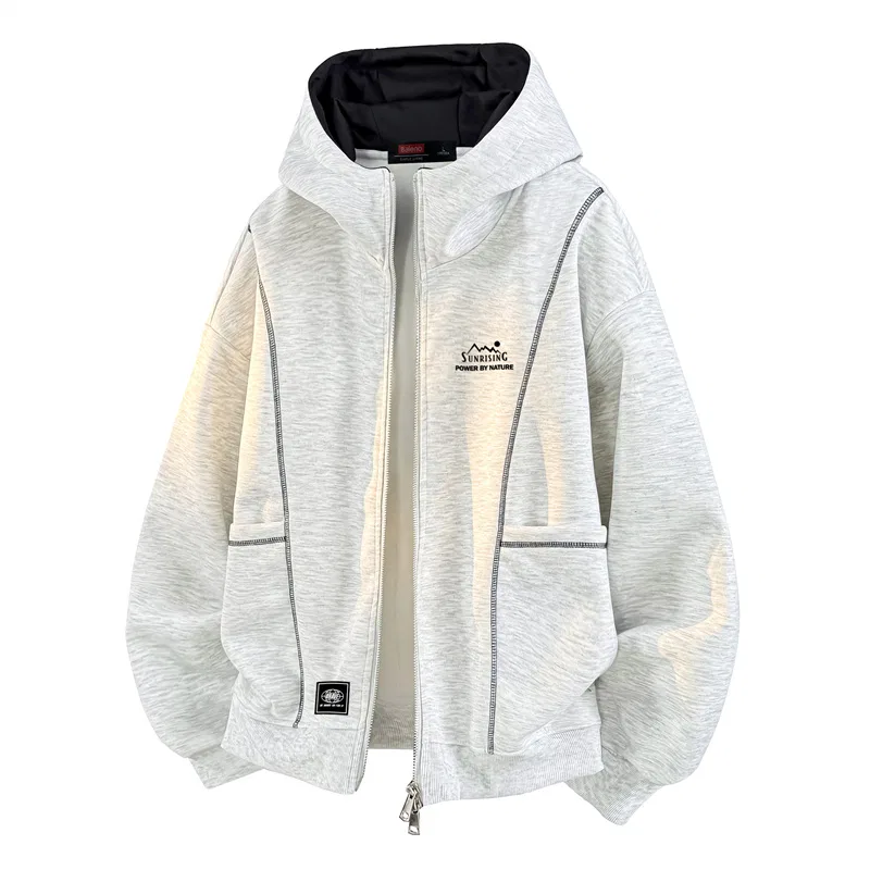 Детский худи унисекс на молнии с капюшоном BALENO, White Heather Gray