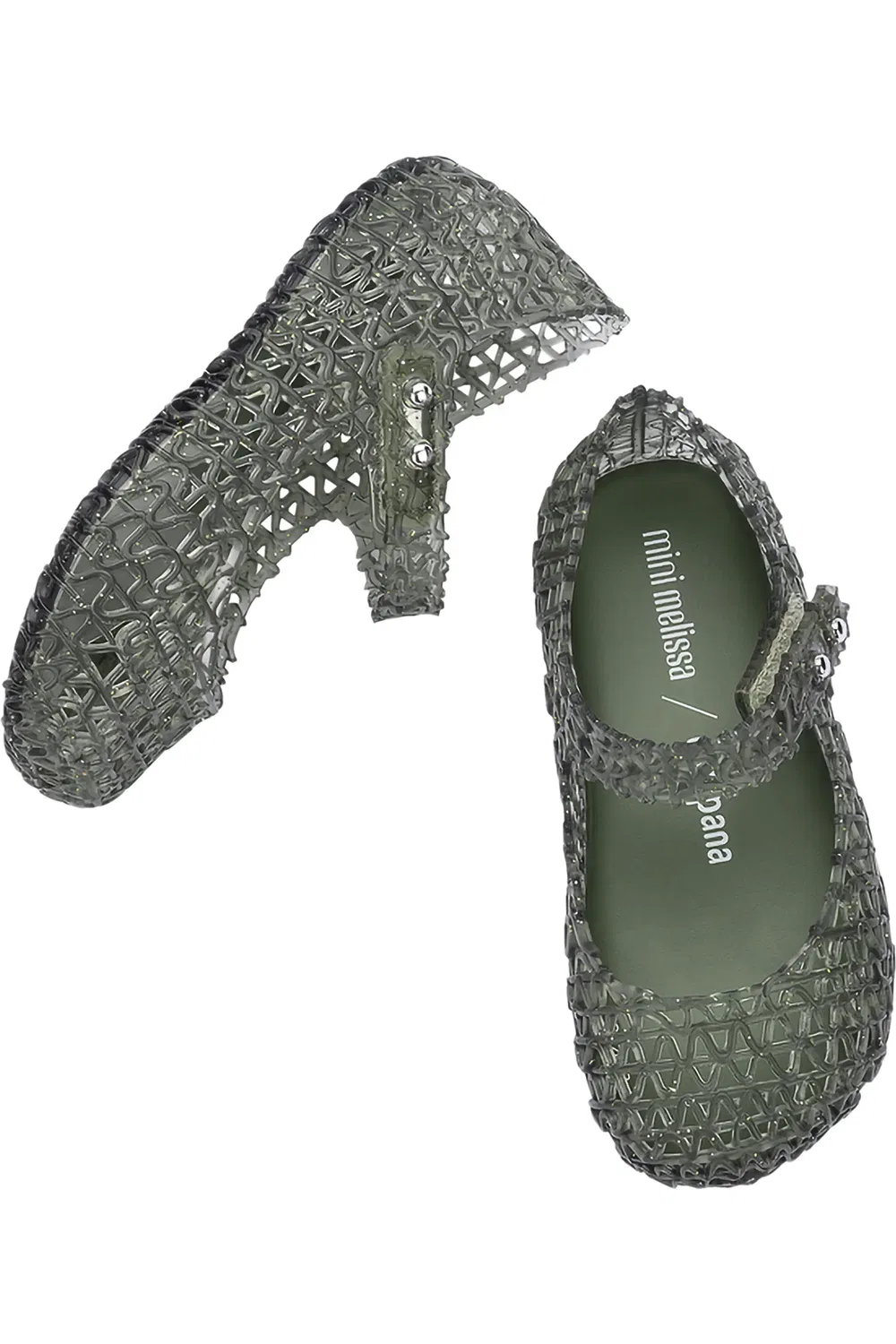 Детские туфли Мэри Джейн с блестками Campana Mini Melissa, Glitter Green — фото 3