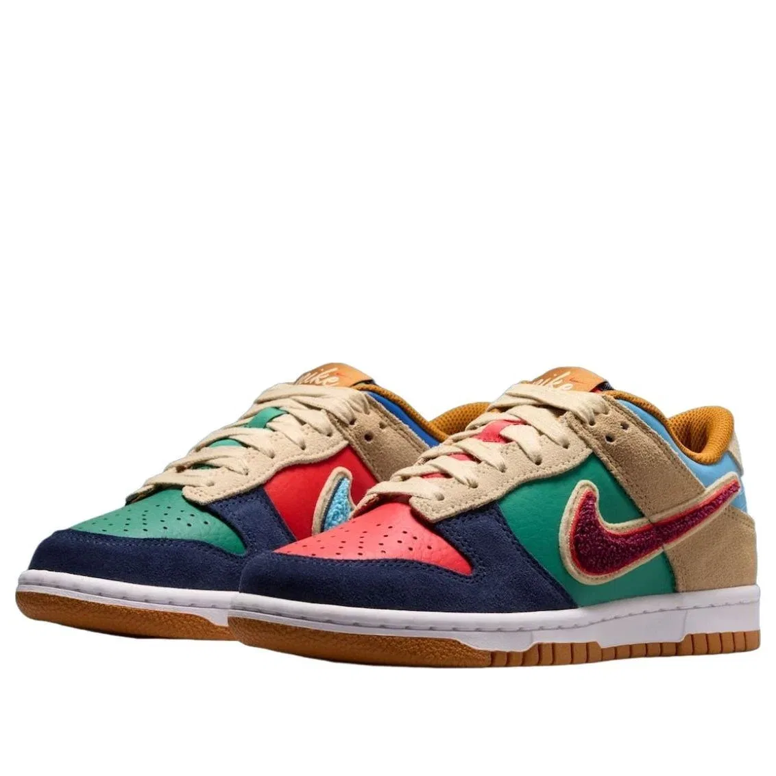 Детские кроссовки Nike Dunk Low Midnight Navy Noise Green, мультиколор — фото 3
