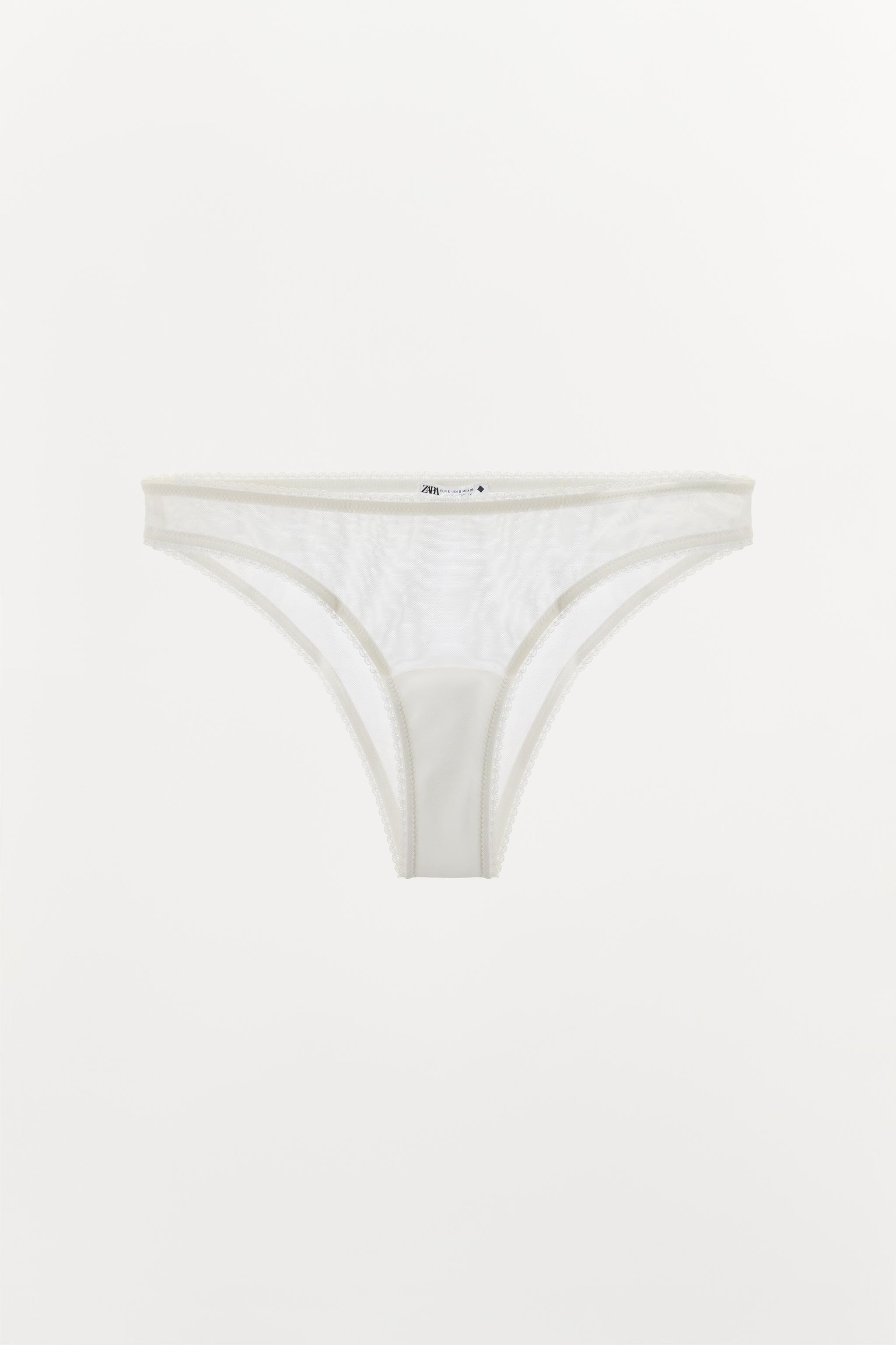 

Трусы Zara Lace Mesh, светло-кремовый